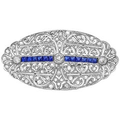 Emilio Jewelry Art Deco Style Diamond Brooch