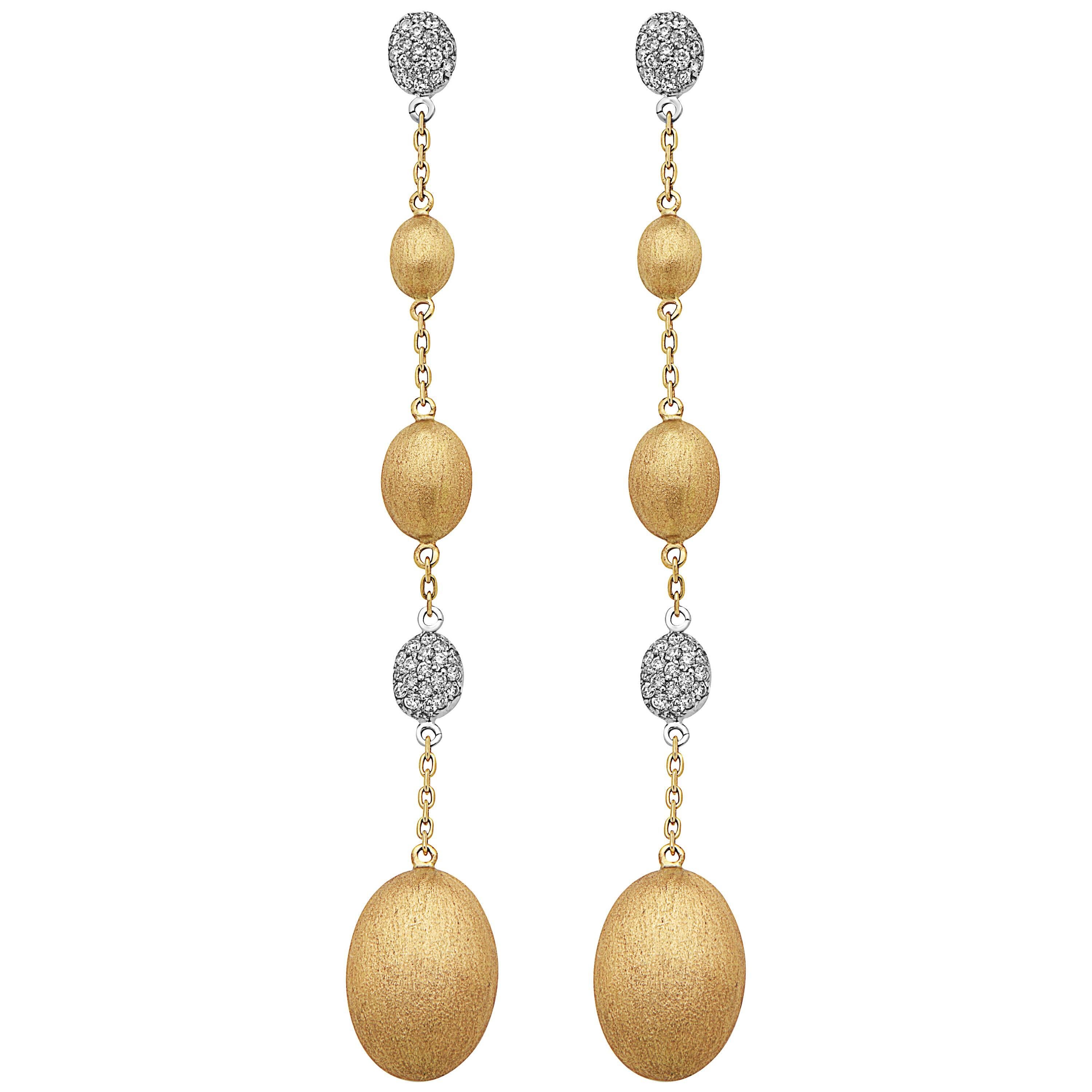 Emilio Jewelry 18 Karat Gold Diamond Earrings