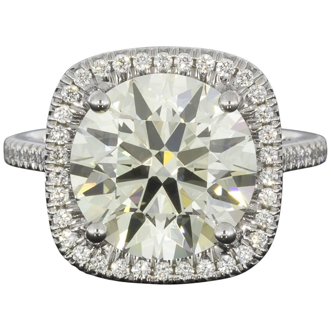 Martin Flyer Platinum 5.42 Carat GIA Certified Diamond Halo Engagement Ring