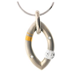 Steven Kretchmer Design Platinum  Tension Set Diamond Pendant