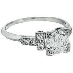 1.00 Carat Diamond Antique Engagement Ring Platinum