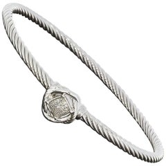 David Yurman .51 Carat Pave Diamond Sterling Silver Infinity Bracelet