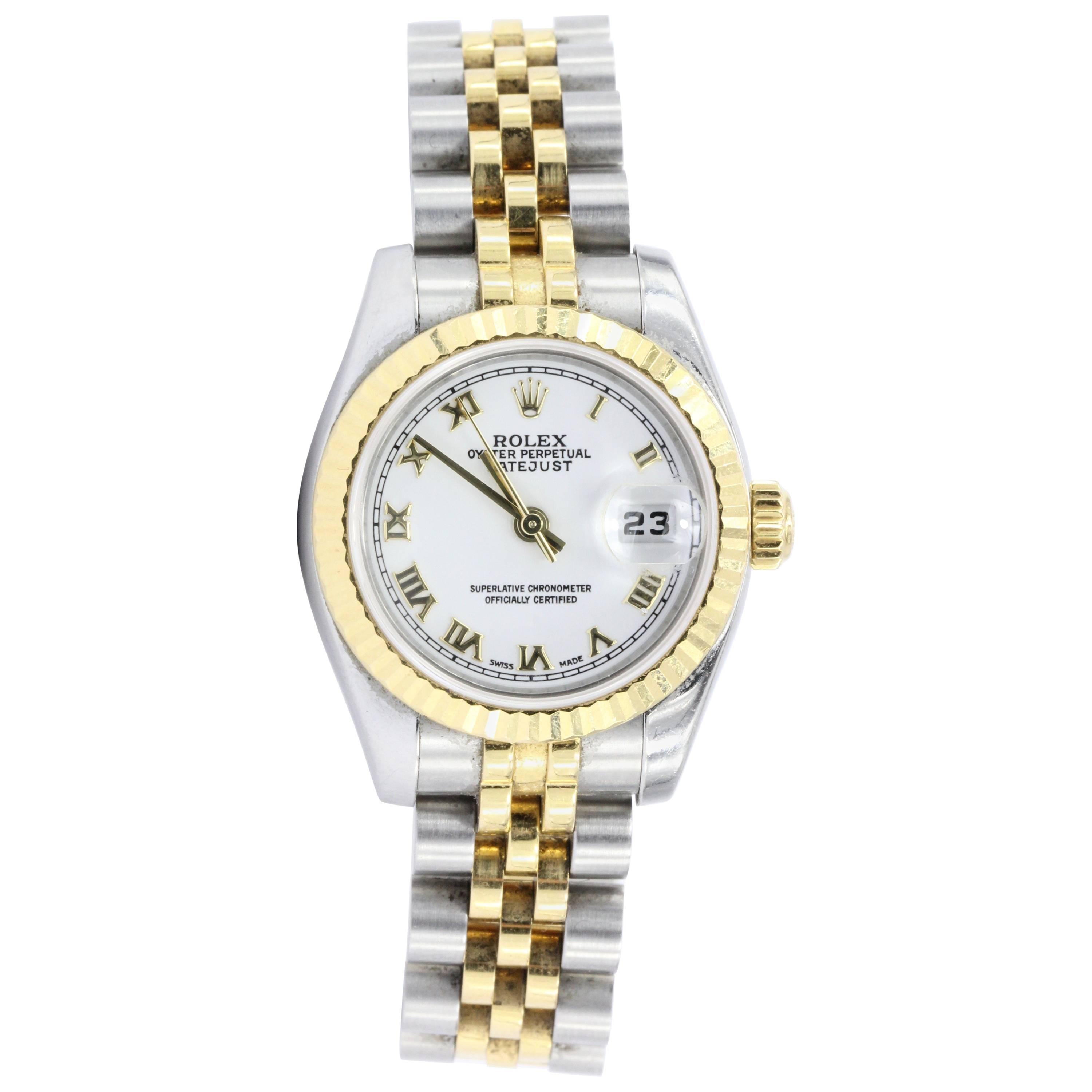 Rolex Ladies Yellow Gold Stainless Steel Wristwatch Ref 179173 