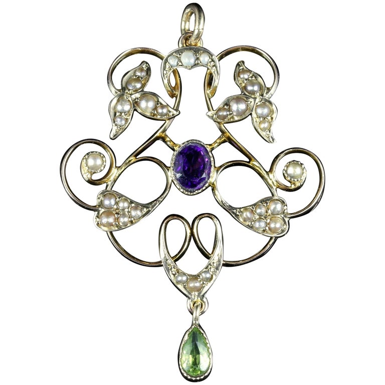 Antique Victorian Suffragette Pendant circa 1900 9 Carat Yellow Gold at