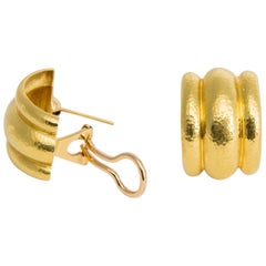 Classic Elizabeth Locke Domed Gold Earrings