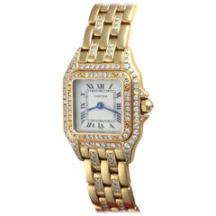 Cartier Ladies Yellow Gold Diamond Panther Quartz Wristwatch
