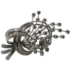 14 Karat White Gold Spray Brooch