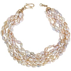 Five Rows Freshwater Pearl Necklace