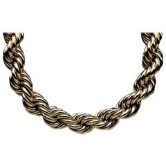 14 Karat Yellow Gold Braided Rope Eternity Chain