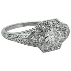 .55 Carat Diamond Antique Engagement Ring Platinum