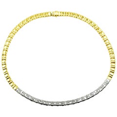 18 Karat Two-Tone 6.80 Carat Diamond Collar Necklace