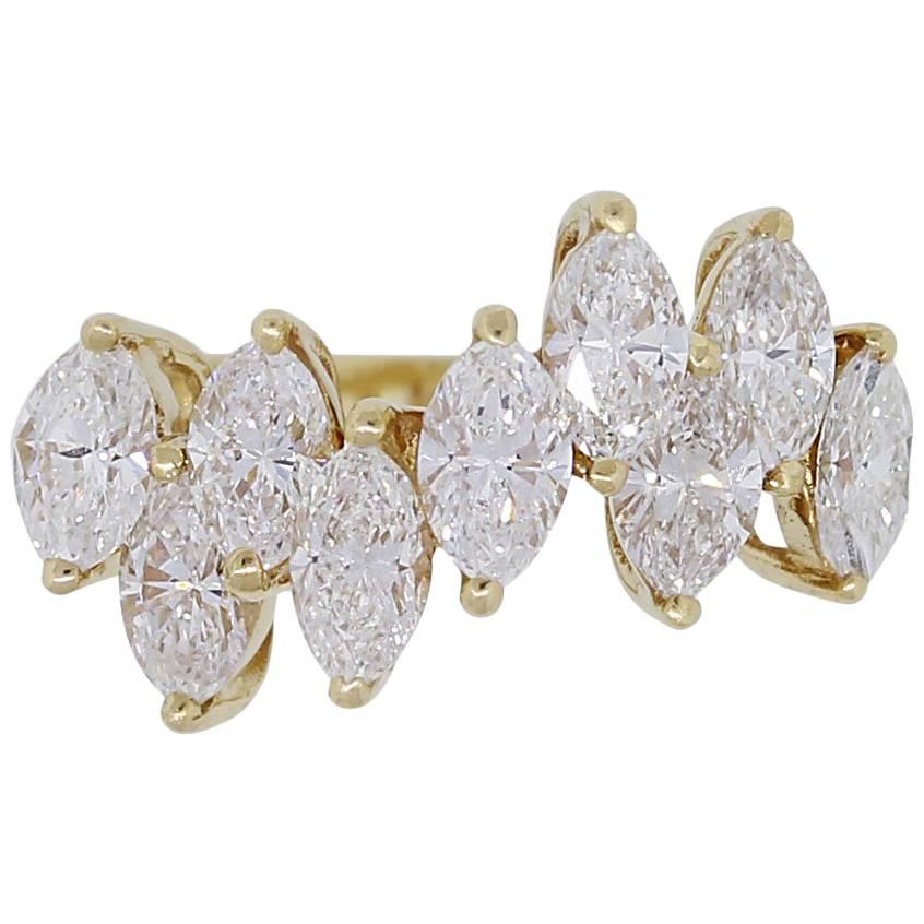 Marquise Cut Diamond Cluster Ring