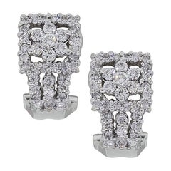 Floral Diamond Huggie Earrings