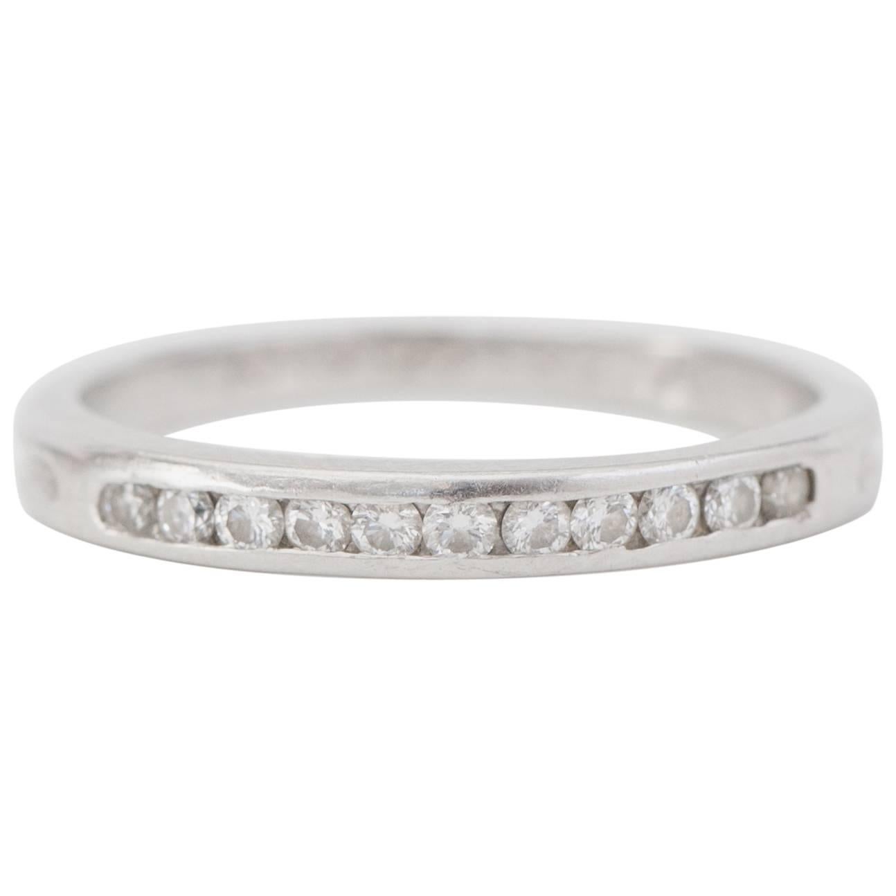Tiffany & Co 0.25 Carat Diamond and Platinum Band Ring 