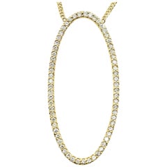 Ladies 2.00cttw Diamond 14k Yellow Gold Oval Pendant on 14k Yellow Gold Chain Ladies 2.00cttw Diamond 14k Yellow Gold Oval Pendant on 14k Yellow Gold Chain