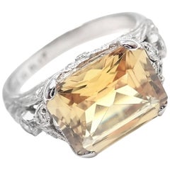 Mimi So Diamond Citrine Platinum Ring