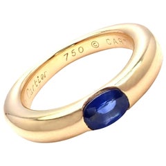 Cartier Sapphire Ellipse Yellow Gold Band Ring