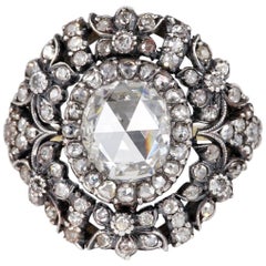 Antique 5.20 Carat Rose Cut Diamond Rare Ring