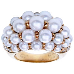 Cartier Pearl Diamond Gold Ring