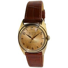 Retro Bulova Yellow Gold Filled Art Deco Automatic Watch, 1950