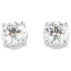 Gübelin GIA Certified 1.04 Carat Round Diamond White Gold Earstuds Gübelin GIA Certified 1.04 Carat Round Diamond White Gold Earstuds