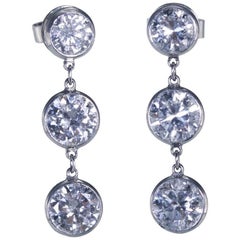 Handmade Diamond and Platinum Pendant Earrings