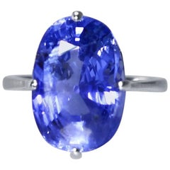 AGL Certified 14.43 Carat Ceylon No Heat Sapphire Ring