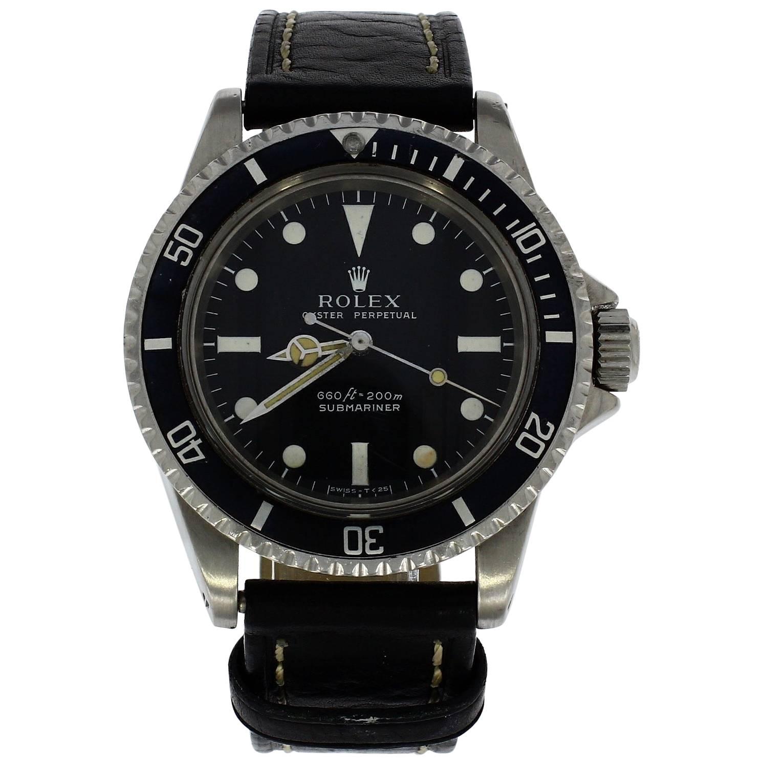 Rolex stainless steel Submariner wristwatch ref 5513, 1970  For Sale