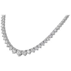Diamond Graduated Riviera Necklace GIA 1.06 Carat