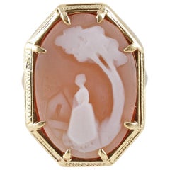 18 Karat Shell Cameo Ring