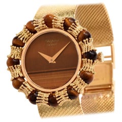 Chopard Ladies Yellow Gold Tiger Eye Dial mechanical Wristwatch, 1970s