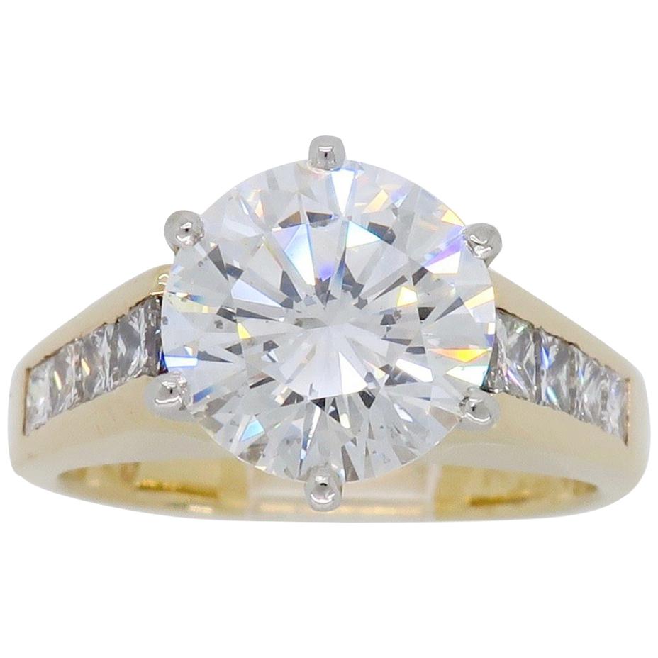 GIA Certified 2.89 Carat Round Brilliant Cut Diamond Engagement Ring