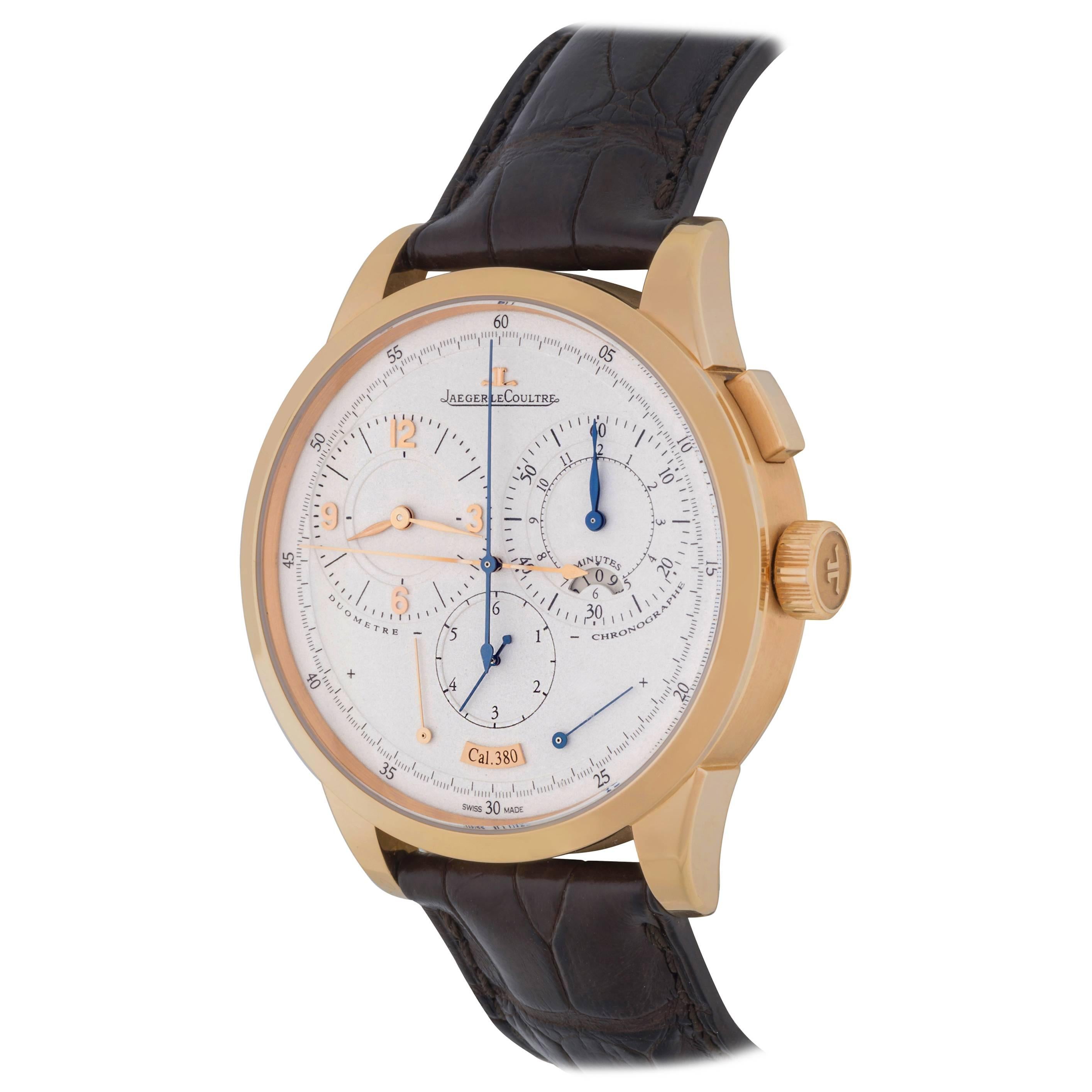 Jaeger-LeCoultre Rose Gold Duometre Chronograph Manual Wristwatch Ref Q6012420 
