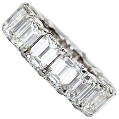 11.00 Carat 15 Diamond Emerald Cut Diamond Eternity Band