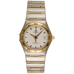 Retro Omega Constellation Two-Tone 18 Karat Gold and Stainless Steel Men's Watch