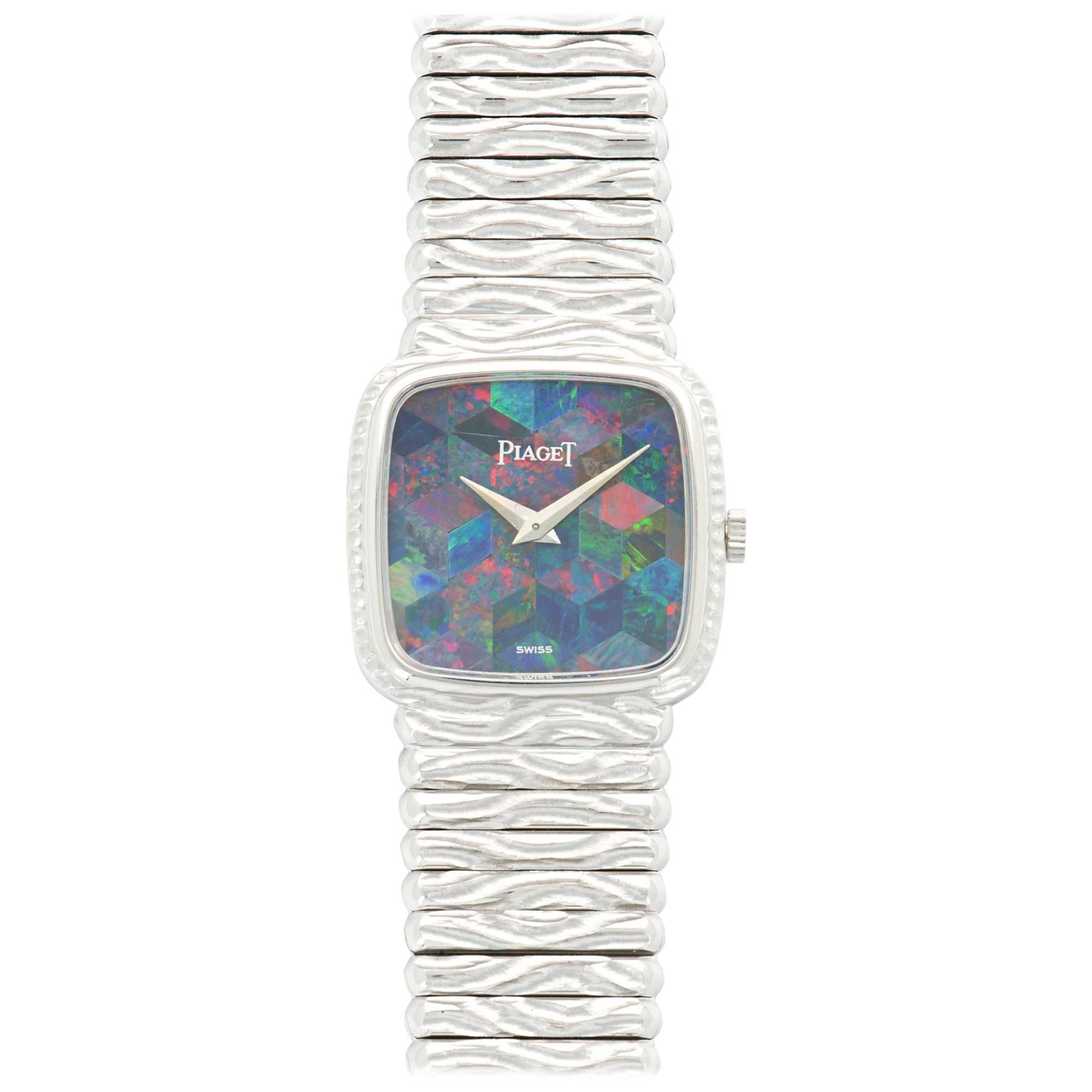 Piaget Ladies White Gold Opal Bracelet Manual Wristwatch