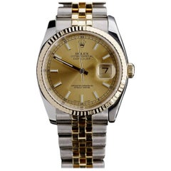 Rolex Yellow Gold Stainless Steel Datejust Fluted Bezel wristwatch