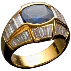 Sapphire and Diamond Gold Ring