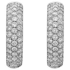 Emilio Jewelry Micro Pave Diamond Hoop Earrings