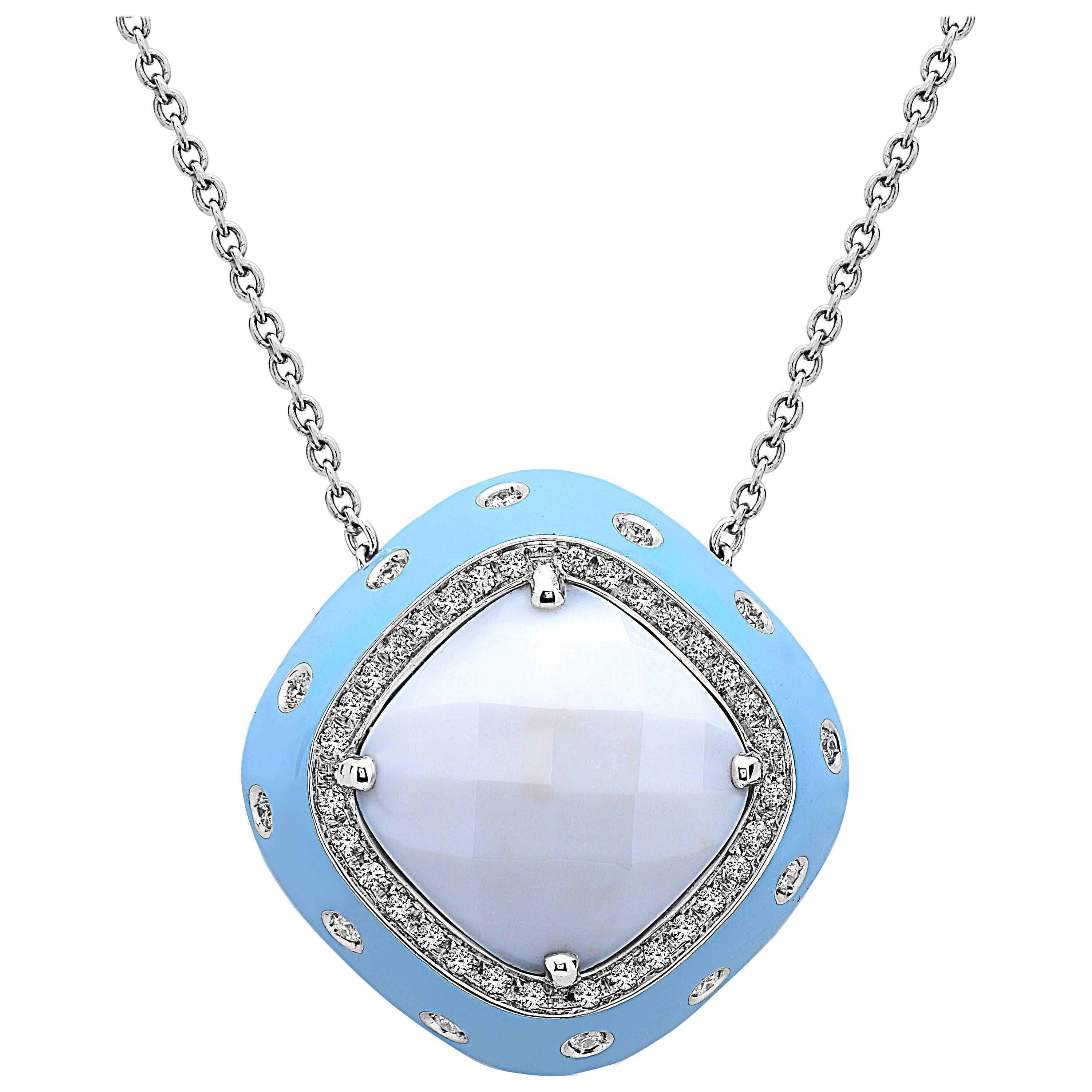 Emilio Jewelry 21 Carat Diamond Agate Necklace