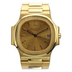 Vintage Patek Philippe Yellow Gold Nautilus Wristwatch Ref 3800/1 