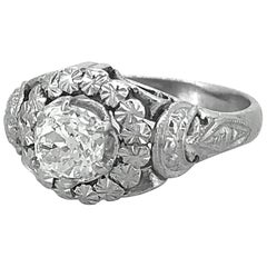 .80 Carat Diamond Antique Engagement Ring Platinum