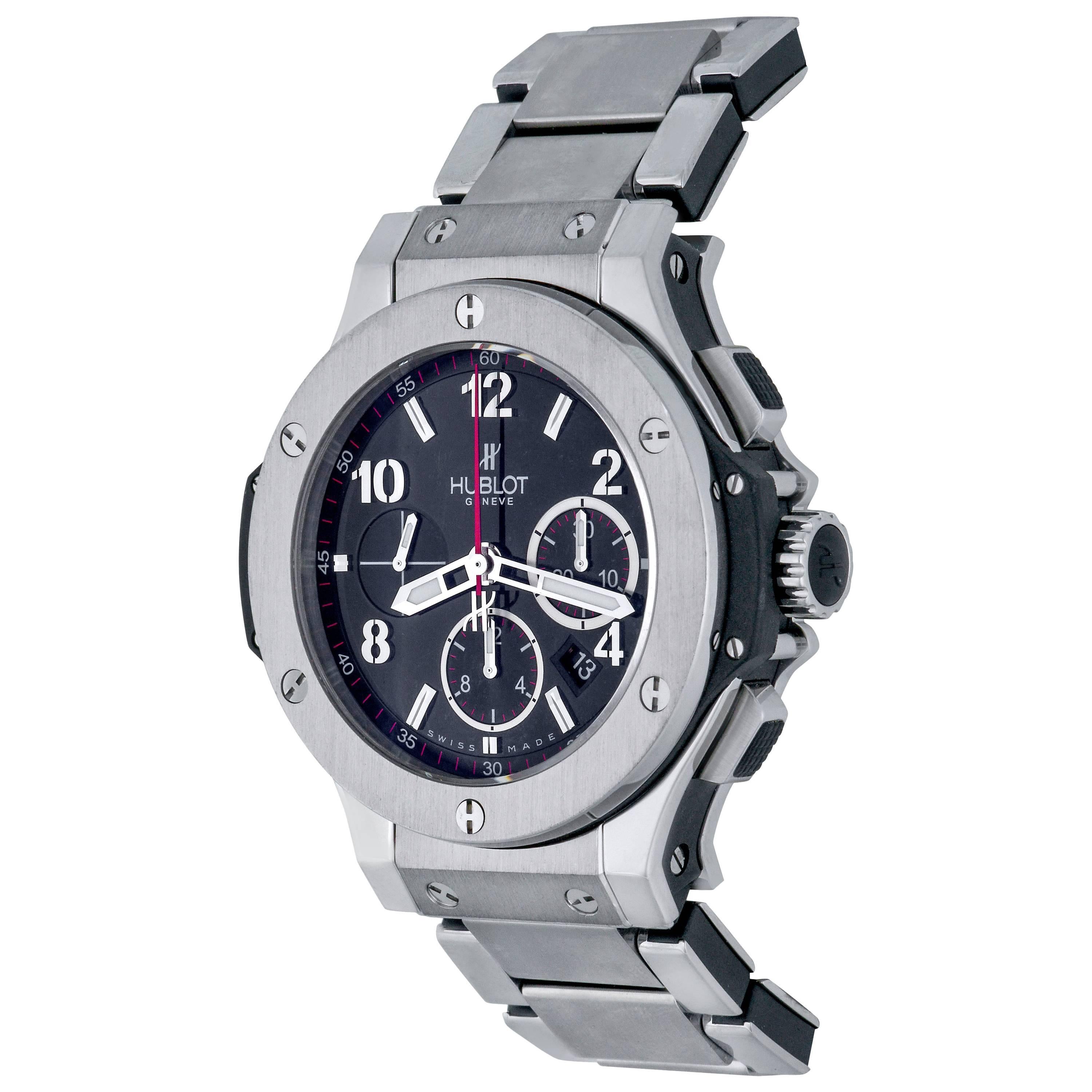 Hublot Stainless Steel Big Bang Chronograph Automatic Wristwatch For Sale