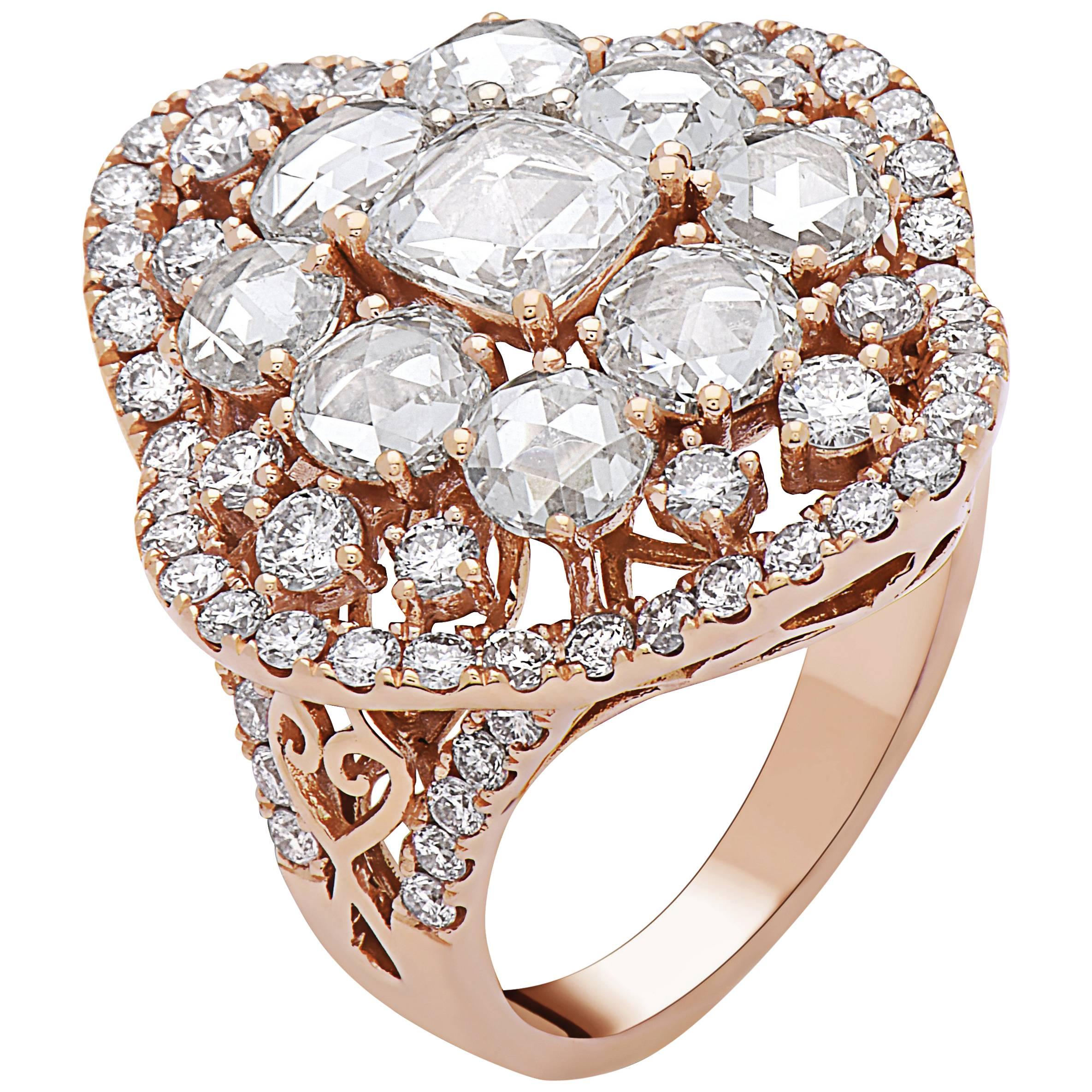 Emilio Jewelry 5.00 Carat Rose Cut Diamond Ring