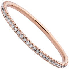 Emilio Jewelry Bracelet jonc extensible en or rose 18 carats et diamants de 9 carats