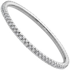 Emilio Jewelry 9 Carat Diamond Stretchable Bangle in 18 Karat White Gold