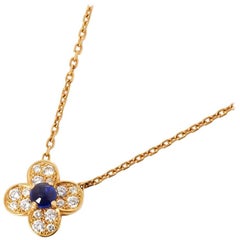 Van Cleef & Arpels Sapphire Diamond Trefle Necklace