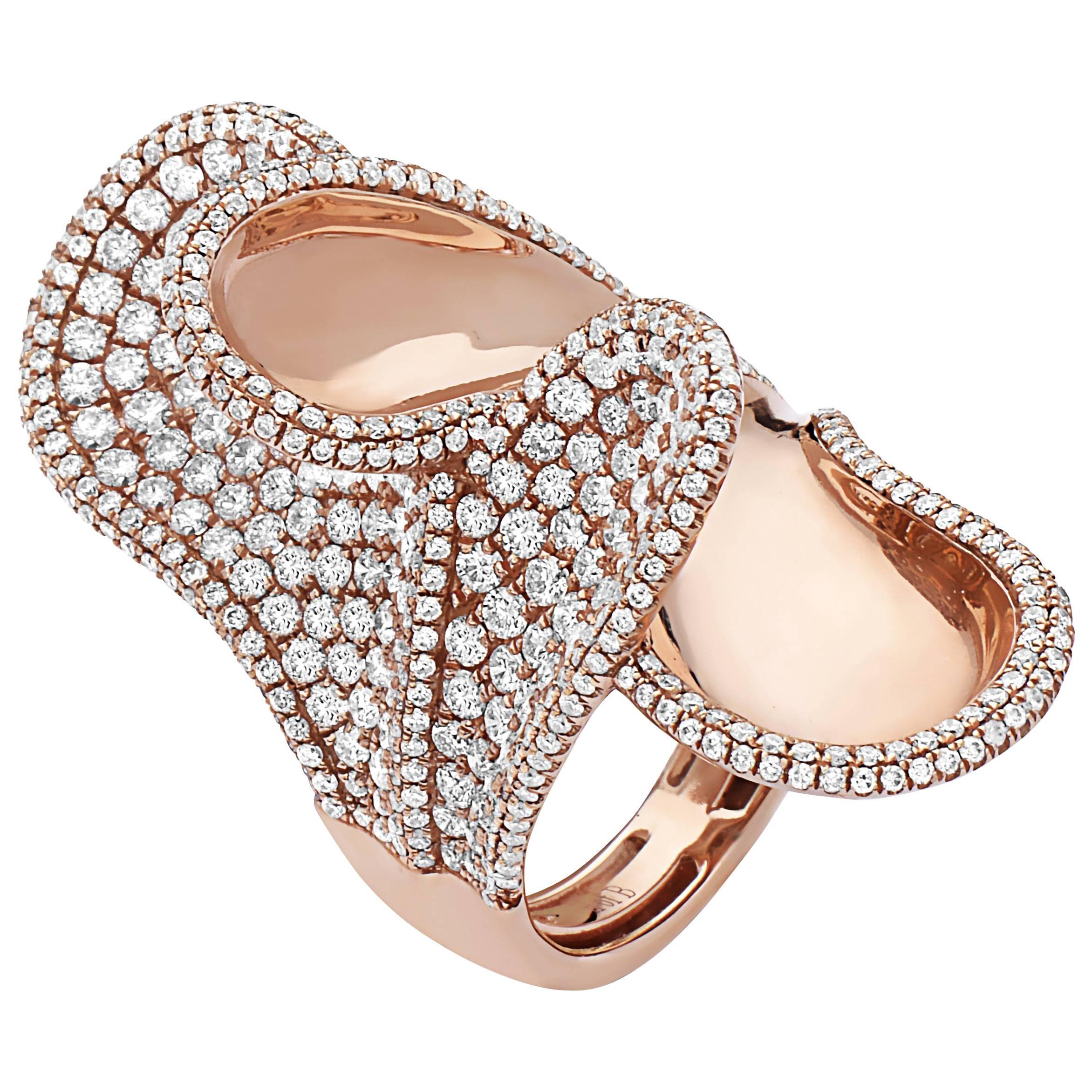 Emilio Jewelry Stunning Rose Gold Diamond Ring