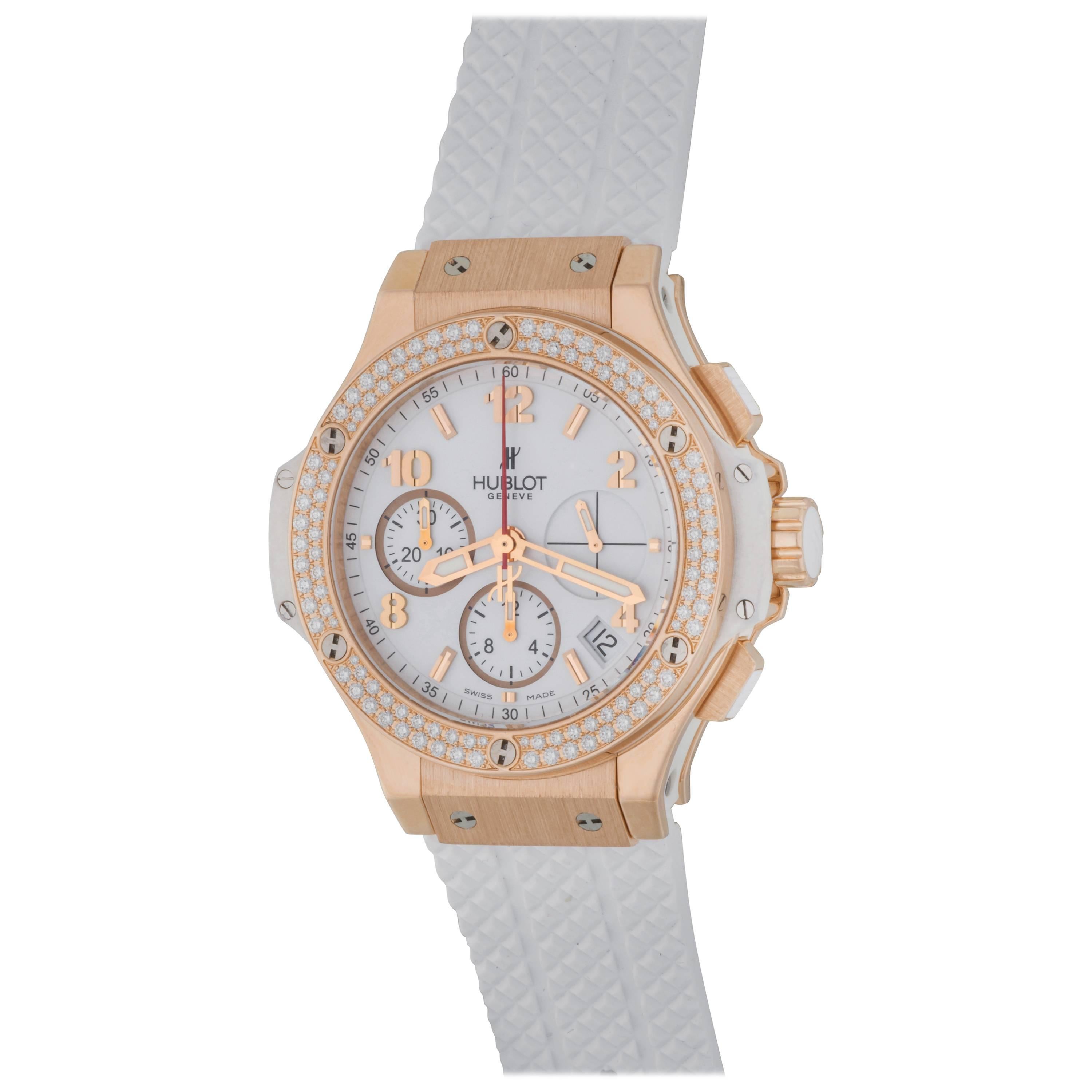 Hublot Rose Gold Big Bang Chronograph Automatic Wristwatch