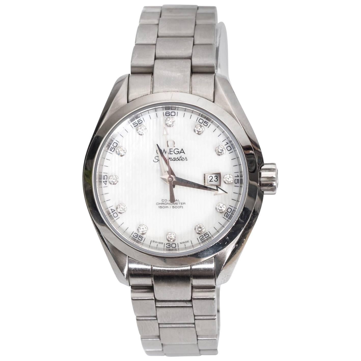 Omega Ladies Stainless Steel Seamaster Aqua Terra Chronograph Wrist Watch 